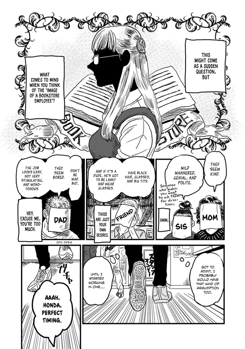 Skull-face Bookseller Honda-san Chapter 1 page 2 - Chapter 1: The Next Customer In Line Is A Handsome Guy.