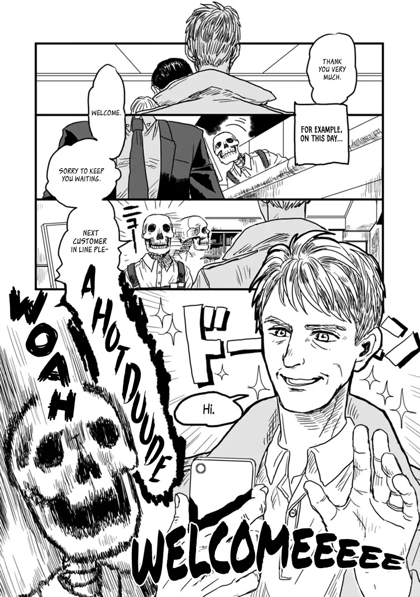 Skull-face Bookseller Honda-san Chapter 1 page 5 - Chapter 1: The Next Customer In Line Is A Handsome Guy.