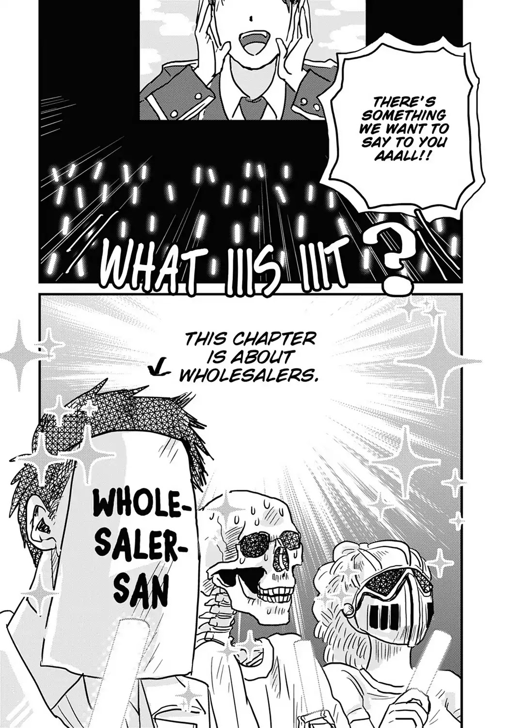 Skull-face Bookseller Honda-san Chapter 11 page 1 - Chapter 11: Tell Me! Wholesaler-san