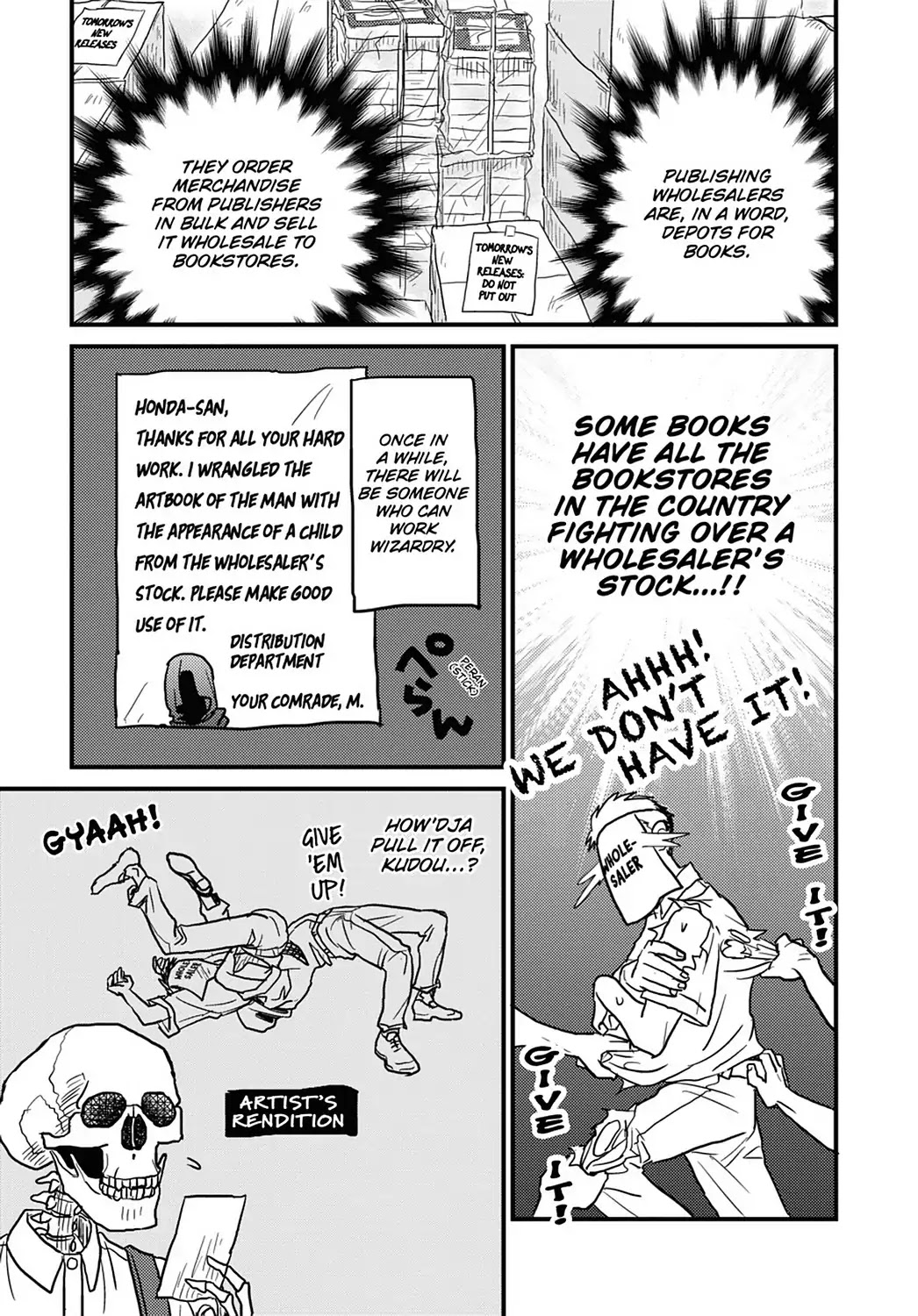 Skull-face Bookseller Honda-san Chapter 11 page 7 - Chapter 11: Tell Me! Wholesaler-san