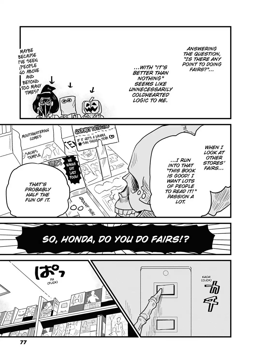 Skull-face Bookseller Honda-san Chapter 12 page 15 - Chapter 12: Our Fair-Day War