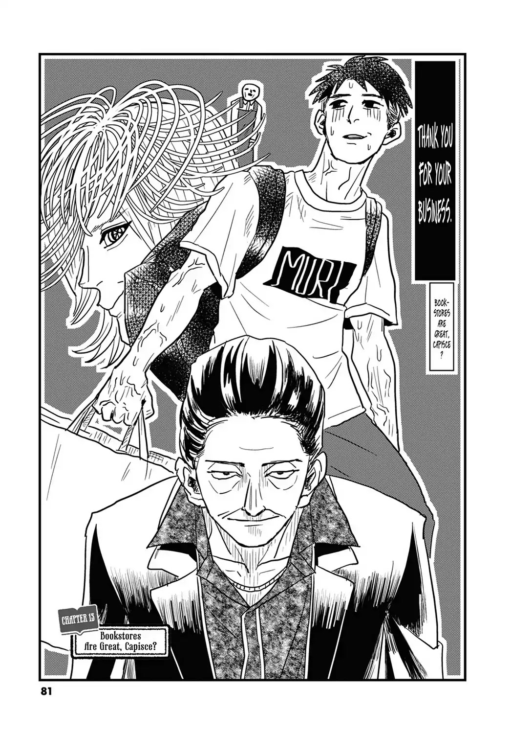 Skull-face Bookseller Honda-san Chapter 13 page 1 - Chapter 13: Bookstores Are Great, Capisce?