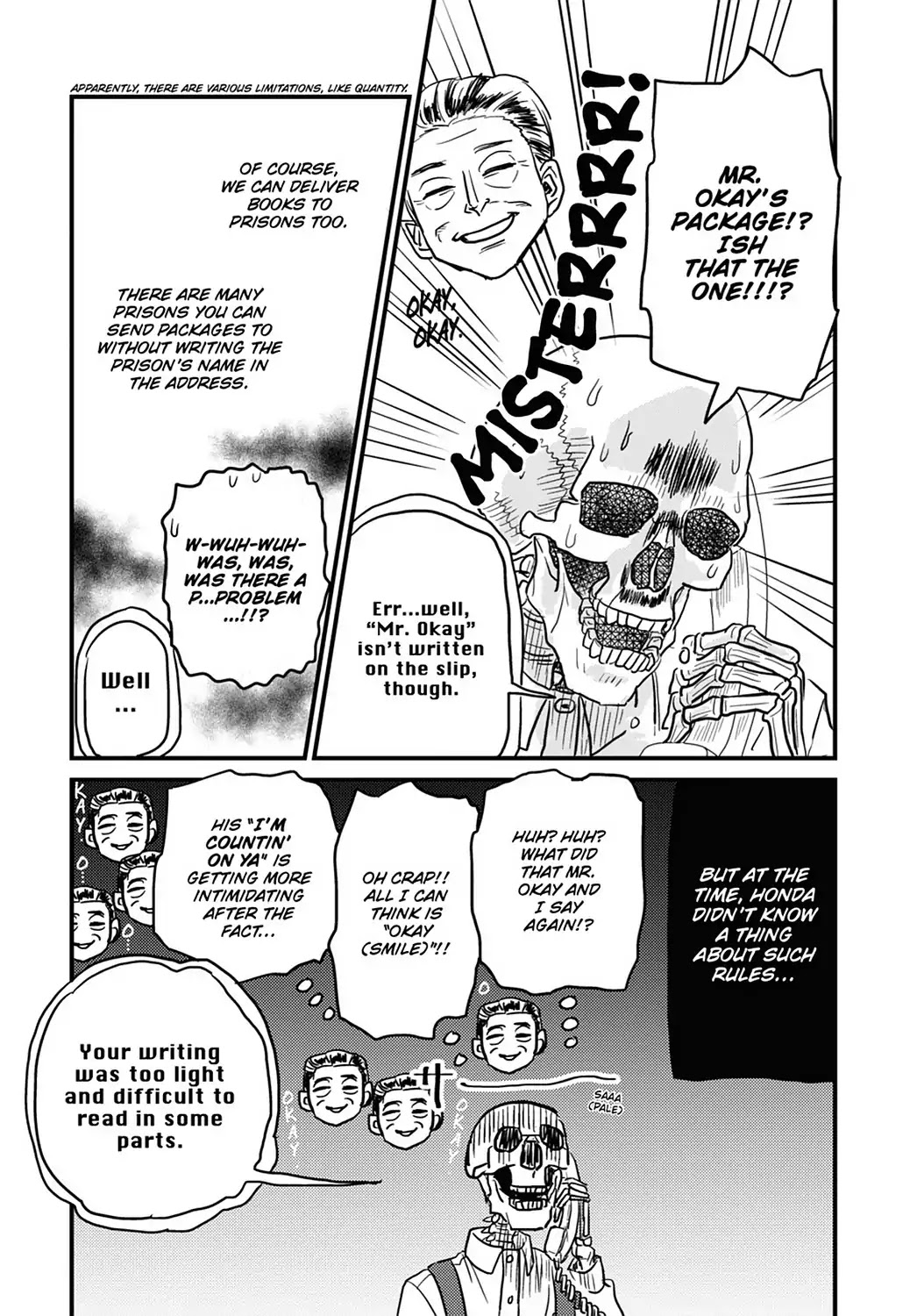 Skull-face Bookseller Honda-san Chapter 13 page 13 - Chapter 13: Bookstores Are Great, Capisce?