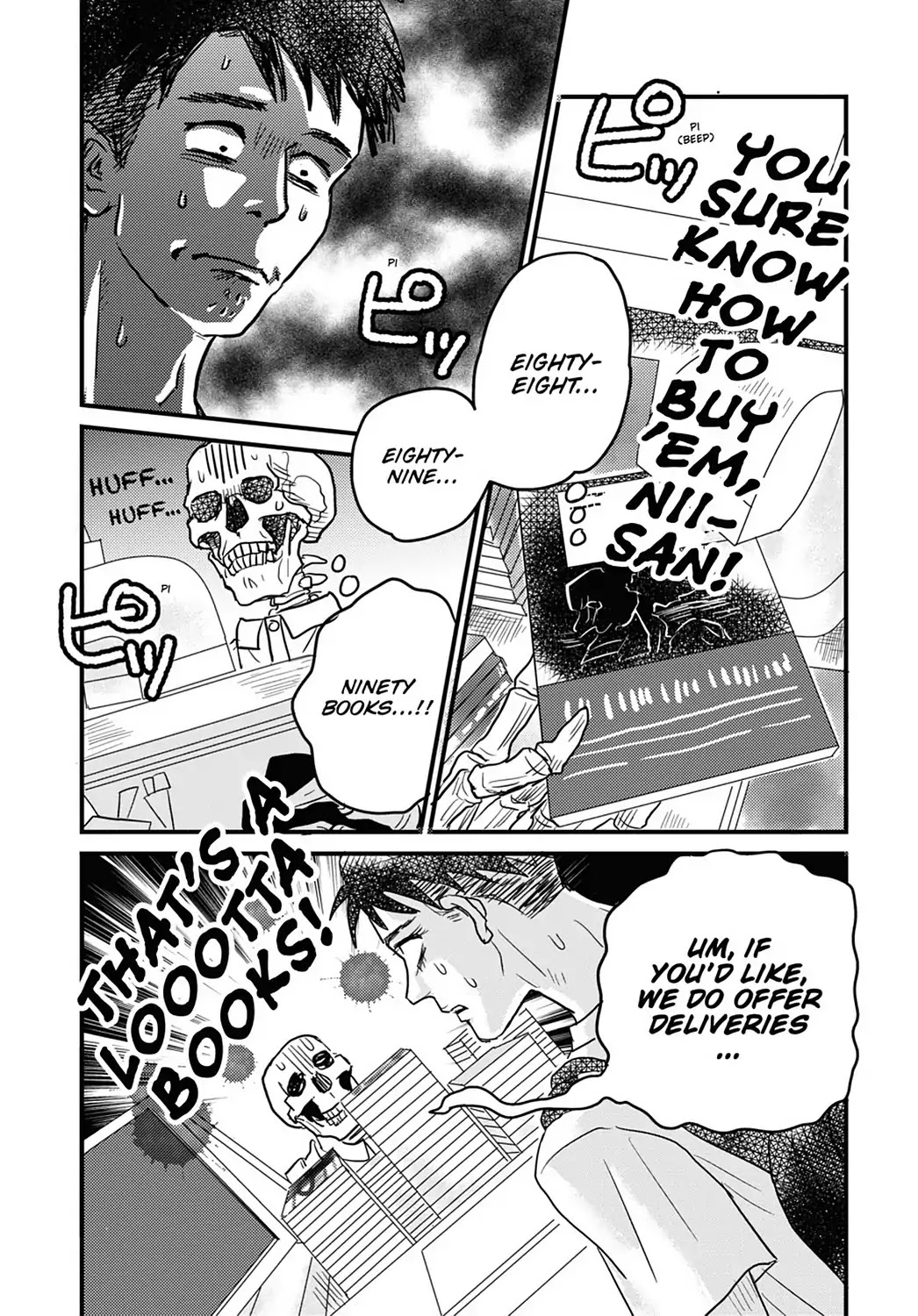 Skull-face Bookseller Honda-san Chapter 13 page 2 - Chapter 13: Bookstores Are Great, Capisce?