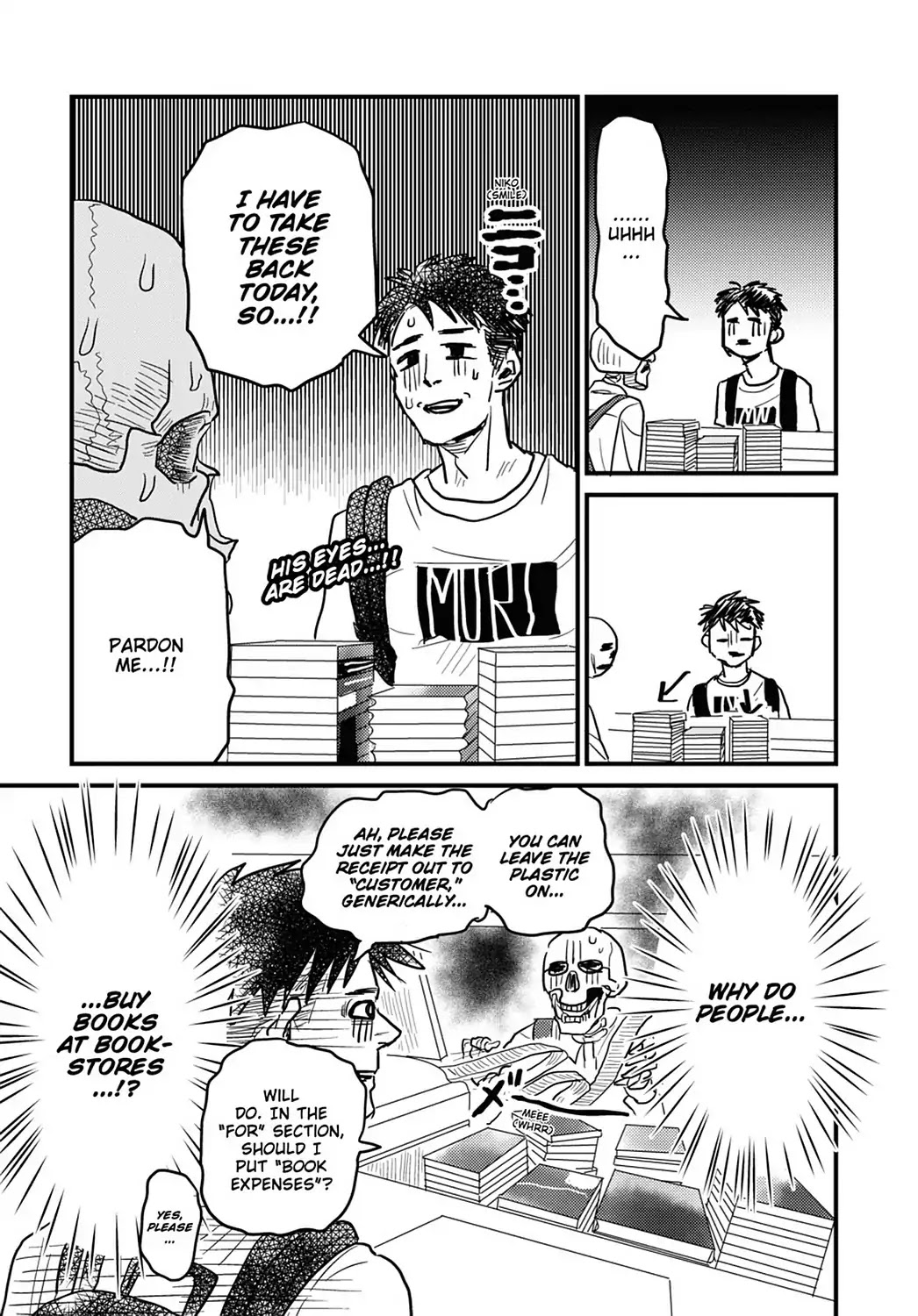 Skull-face Bookseller Honda-san Chapter 13 page 3 - Chapter 13: Bookstores Are Great, Capisce?