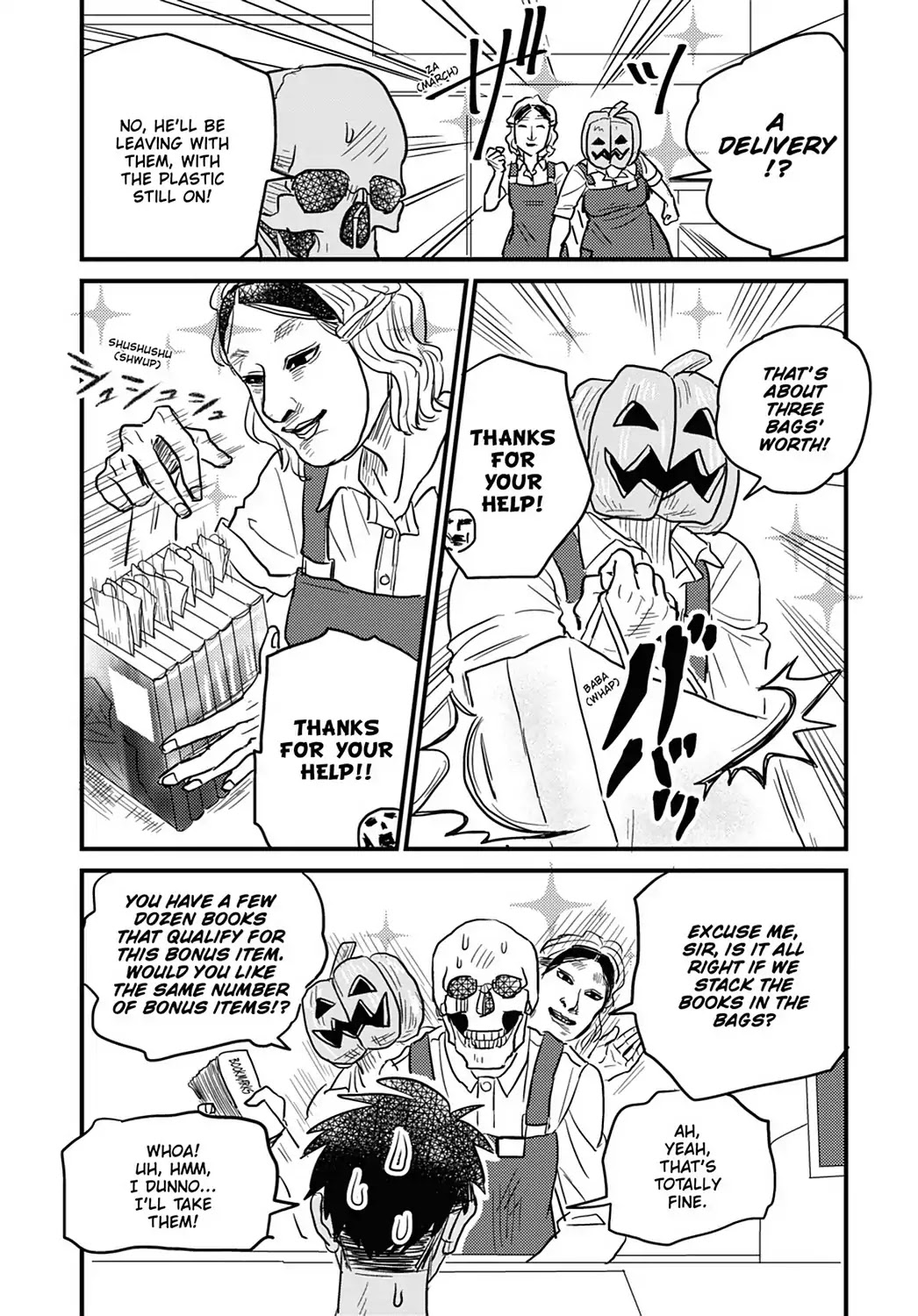 Skull-face Bookseller Honda-san Chapter 13 page 4 - Chapter 13: Bookstores Are Great, Capisce?