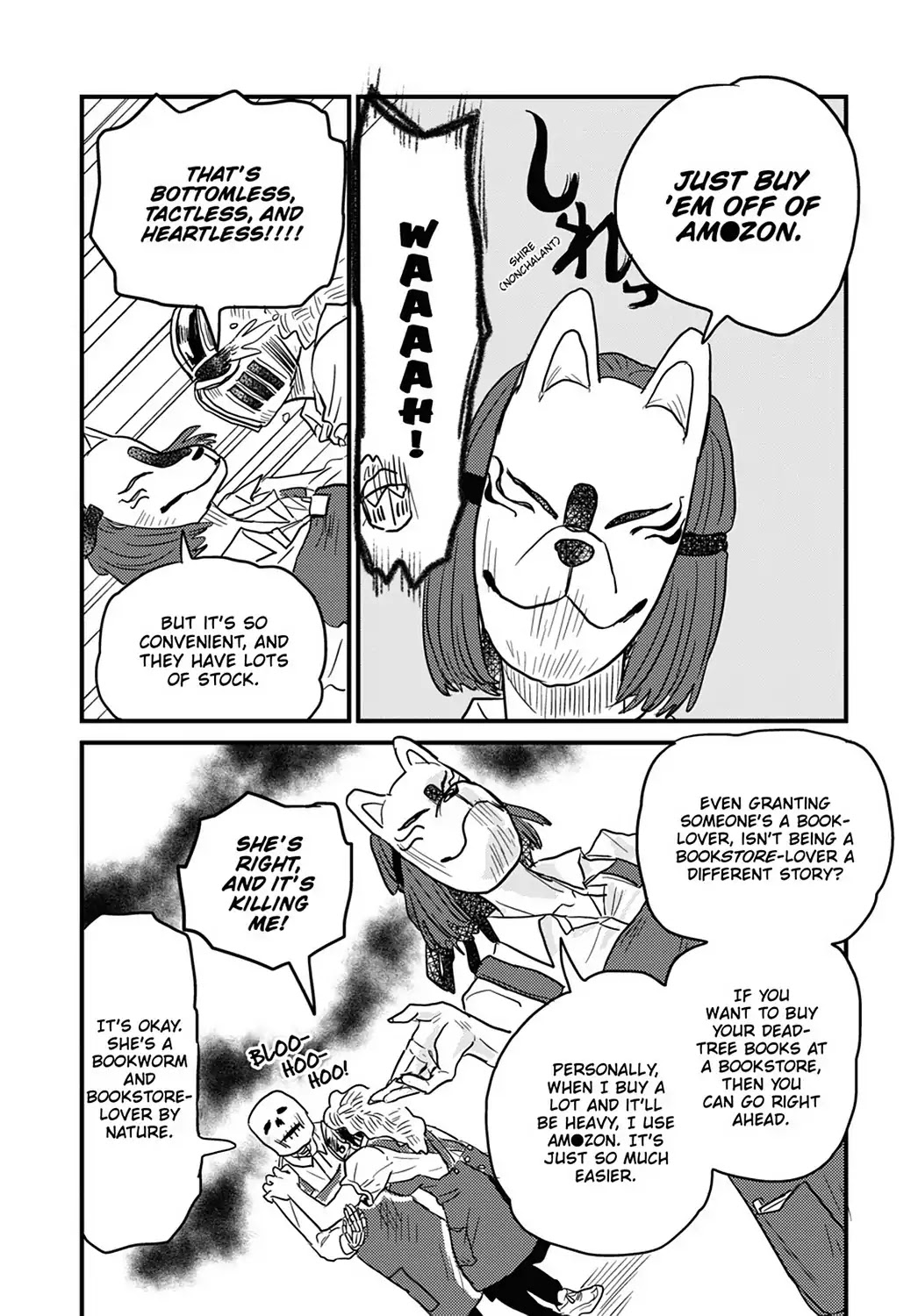 Skull-face Bookseller Honda-san Chapter 13 page 6 - Chapter 13: Bookstores Are Great, Capisce?