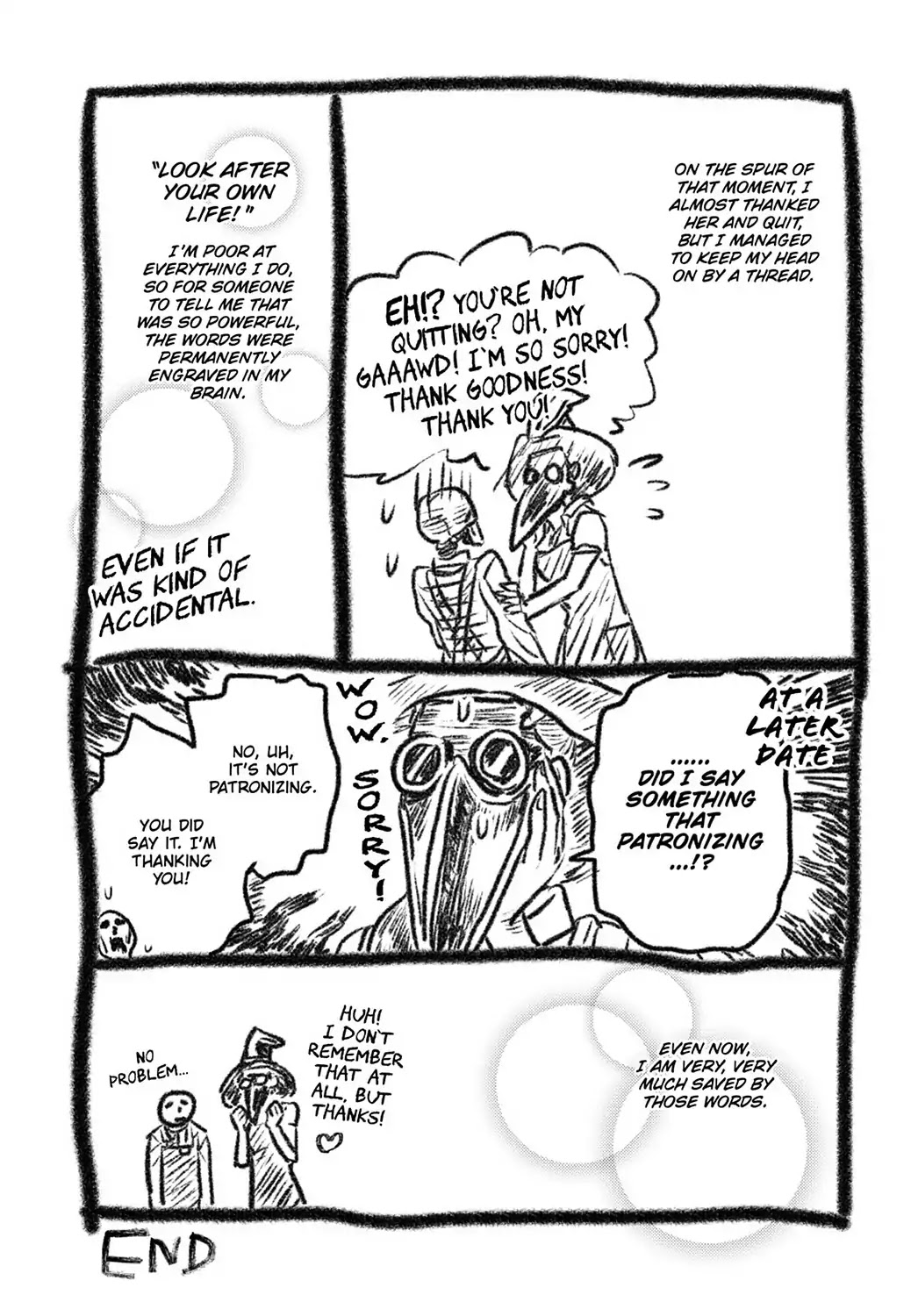 Skull-face Bookseller Honda-san Chapter 14.5 page 4 - Vol.2 Special Bonus Manga 1