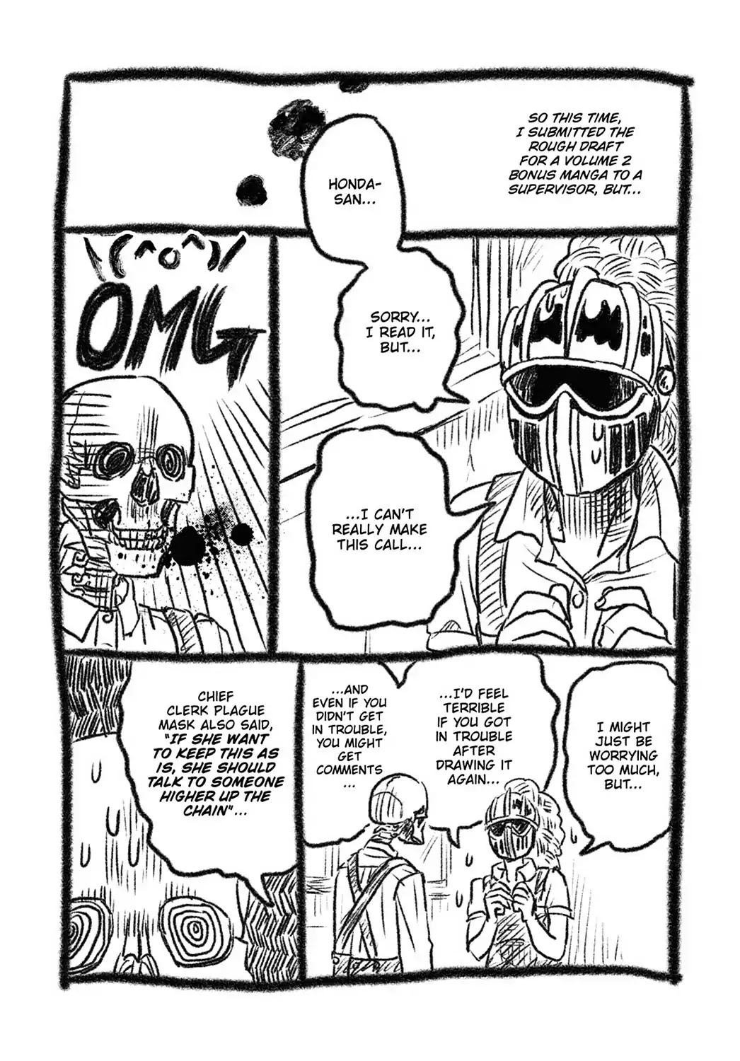 Skull-face Bookseller Honda-san Chapter 14.6 page 4 - Vol.2 Special Bonus Manga 2