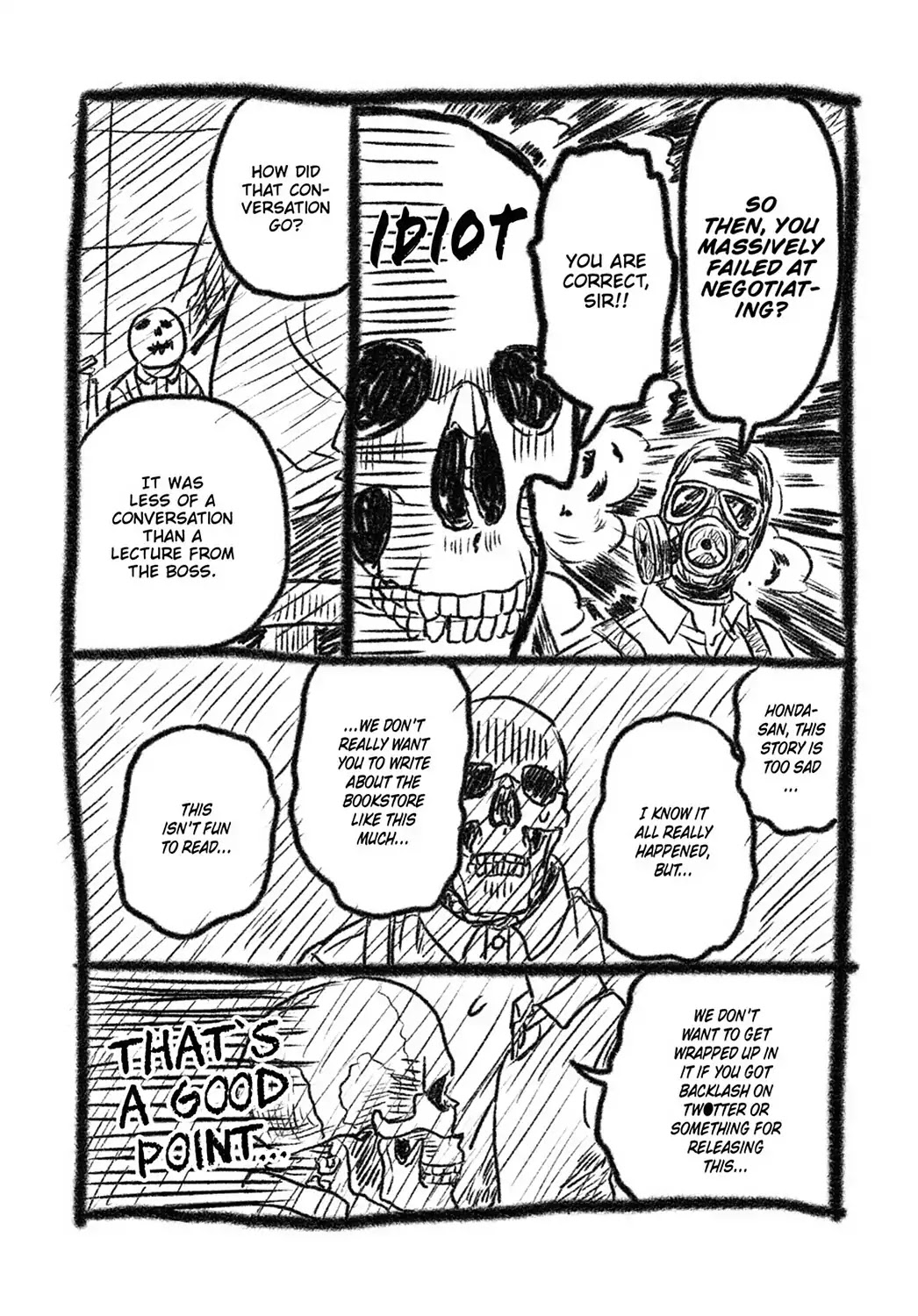 Skull-face Bookseller Honda-san Chapter 14.6 page 8 - Vol.2 Special Bonus Manga 2