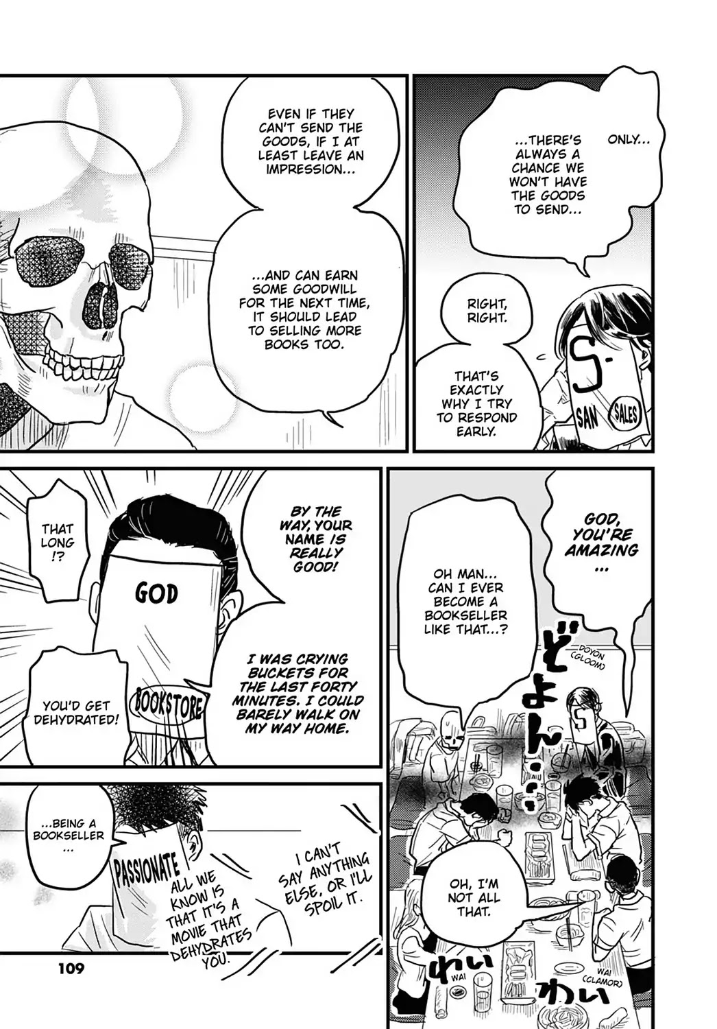 Skull-face Bookseller Honda-san Chapter 14 page 11 - Chapter 14: Bookseller Stew Drinking Party