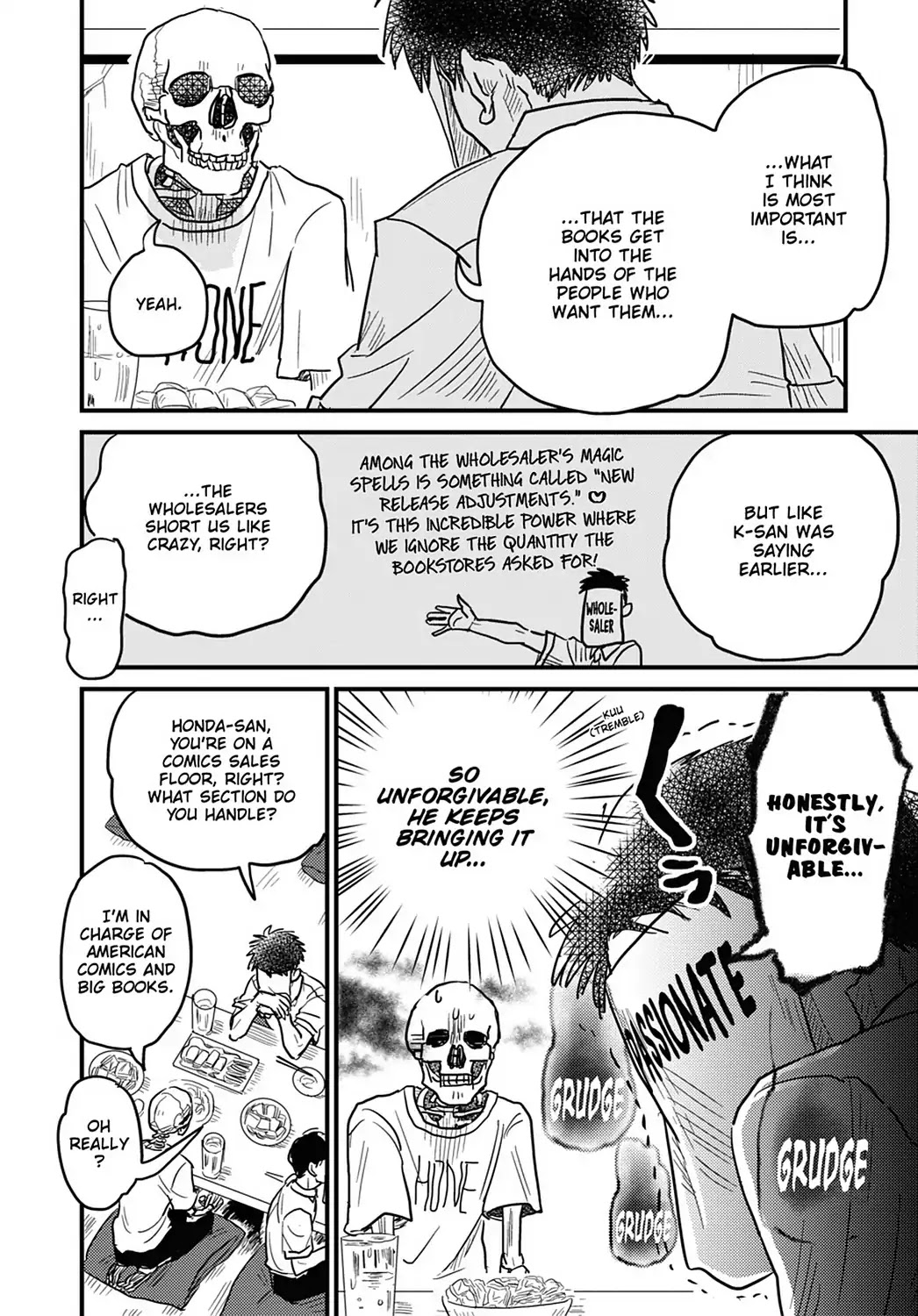 Skull-face Bookseller Honda-san Chapter 14 page 12 - Chapter 14: Bookseller Stew Drinking Party