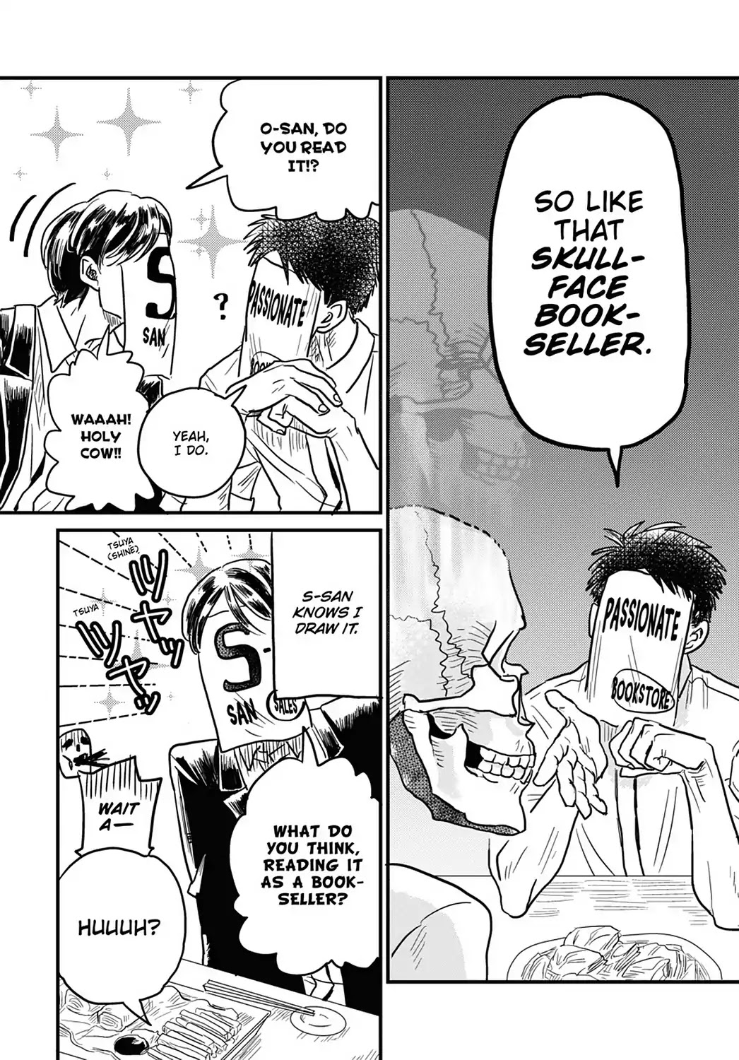 Skull-face Bookseller Honda-san Chapter 14 page 13 - Chapter 14: Bookseller Stew Drinking Party