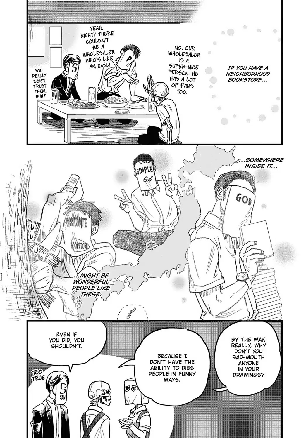 Skull-face Bookseller Honda-san Chapter 14 page 16 - Chapter 14: Bookseller Stew Drinking Party