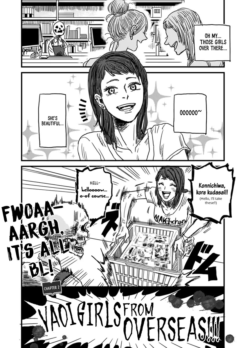 Skull-face Bookseller Honda-san Chapter 2 page 2 - Chapter 2: Yaoi Girls From Overseas!!!