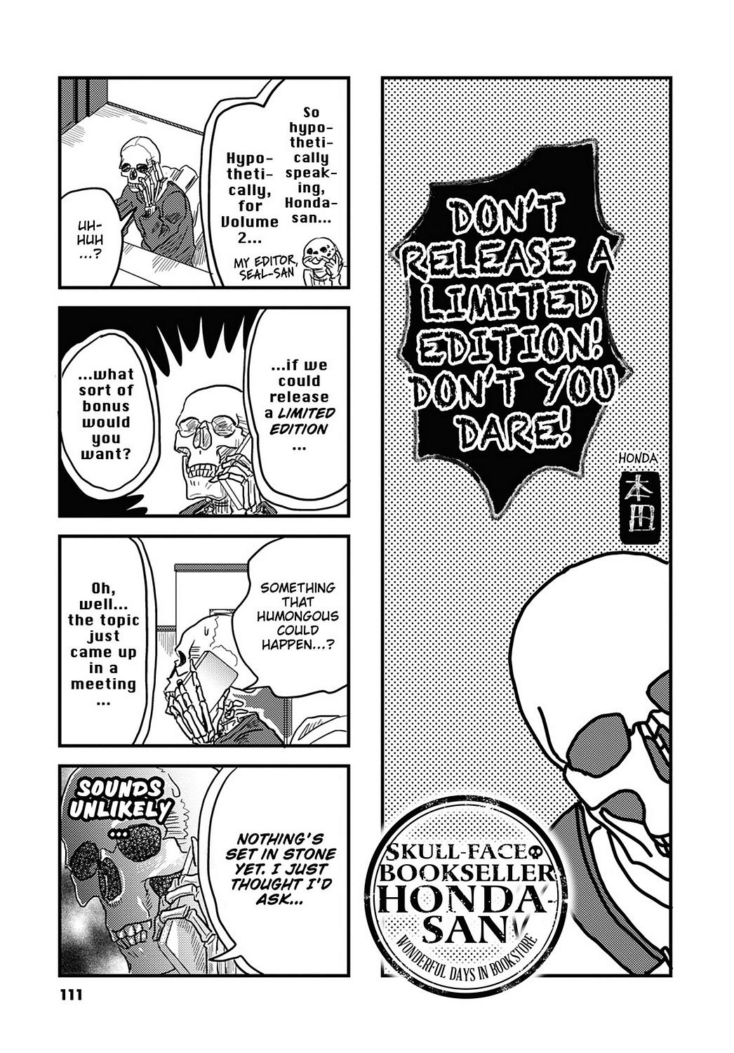 Skull-face Bookseller Honda-san Chapter 20.5 page 1 - Chapter 20.5