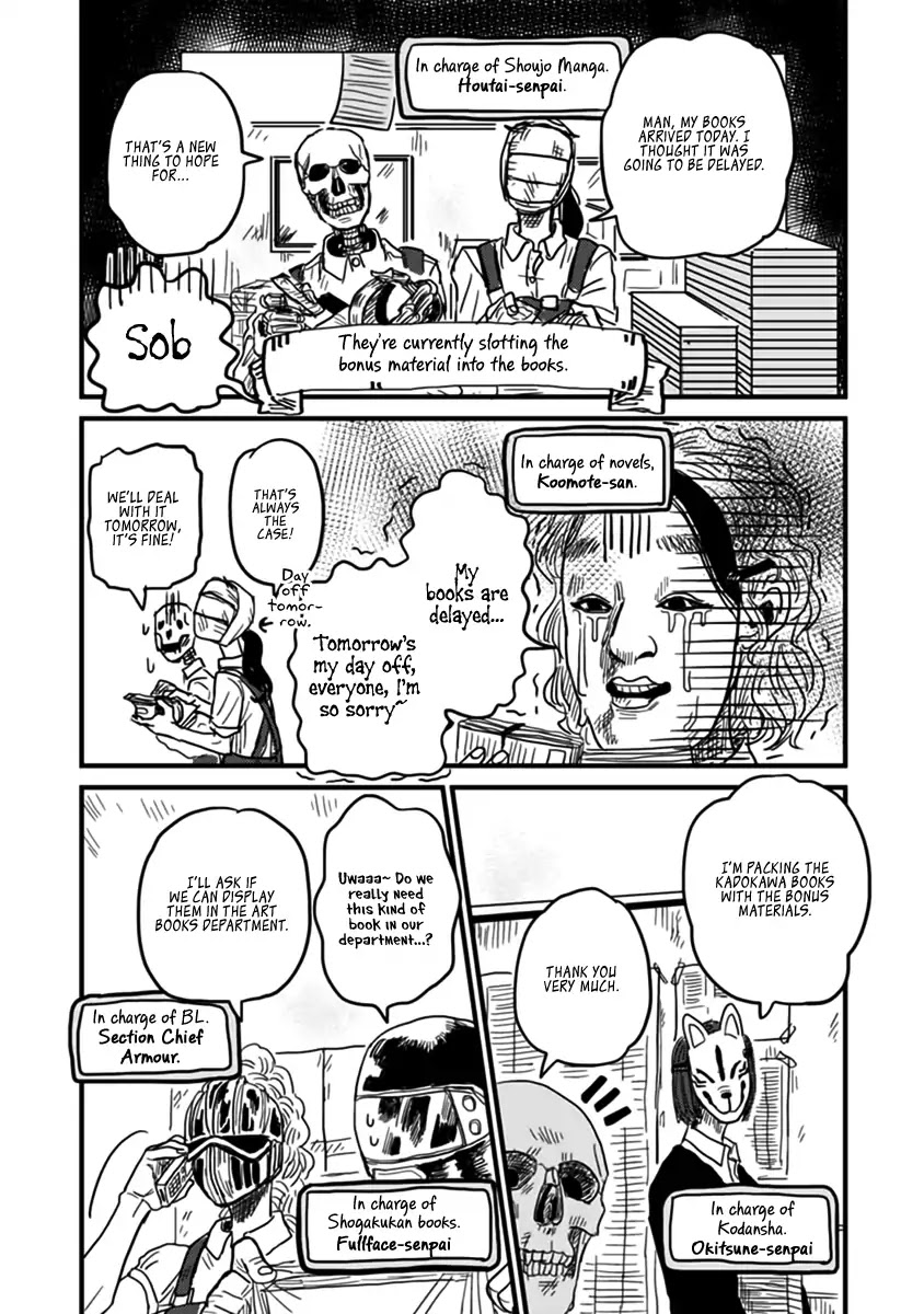 Skull-face Bookseller Honda-san Chapter 4 page 12 - Chapter 4: Let Me Introduce My Crazy Colleagues!
