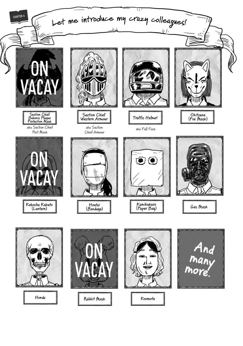 Skull-face Bookseller Honda-san Chapter 4 page 2 - Chapter 4: Let Me Introduce My Crazy Colleagues!