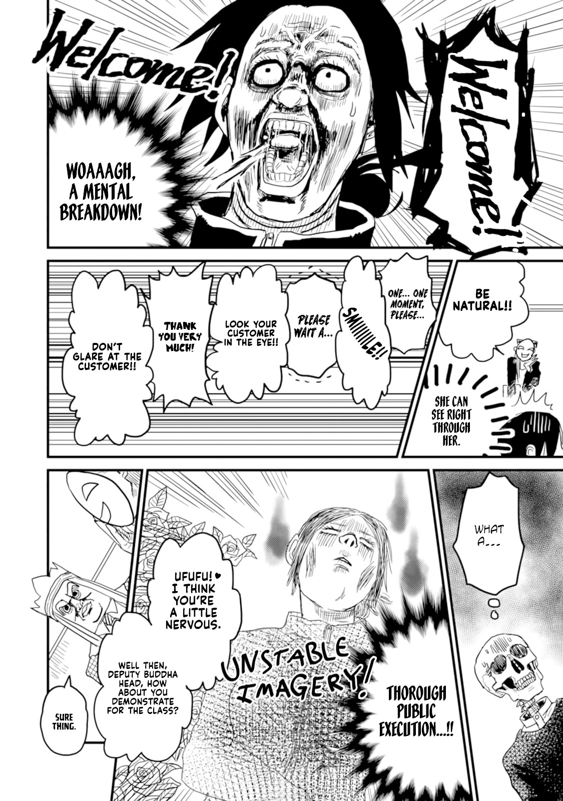 Skull-face Bookseller Honda-san Chapter 6 page 10 - Chapter 6: Customer Service Training From Hell