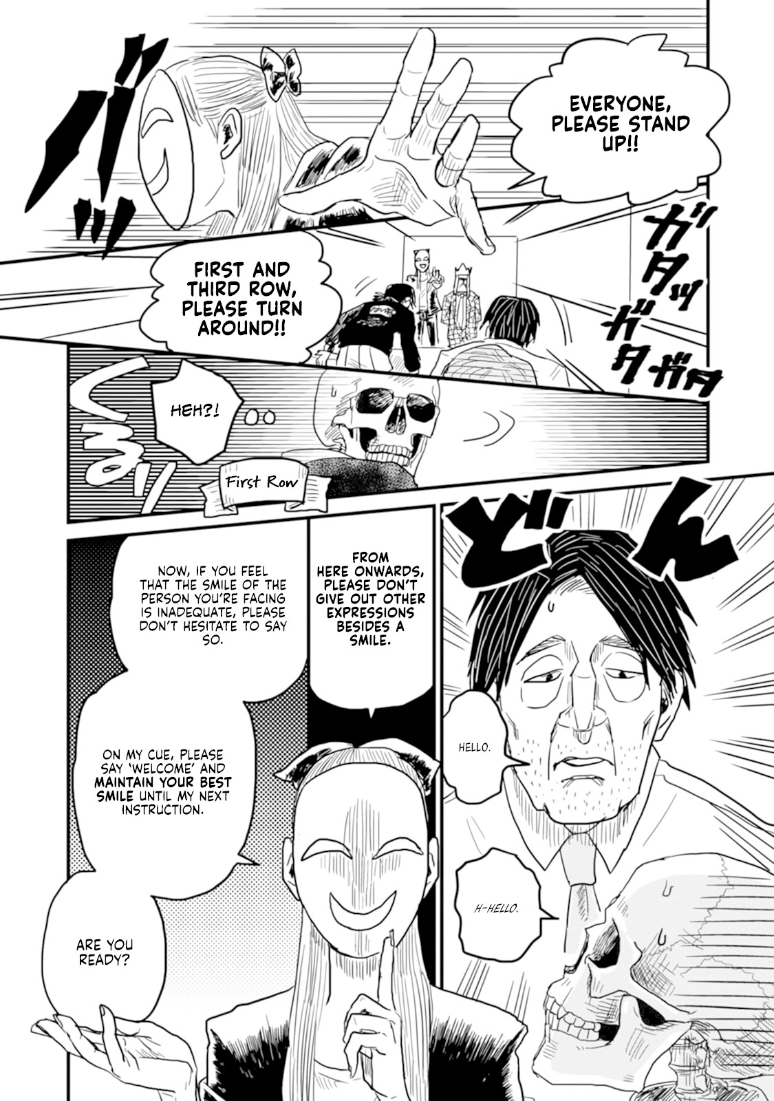 Skull-face Bookseller Honda-san Chapter 6 page 13 - Chapter 6: Customer Service Training From Hell