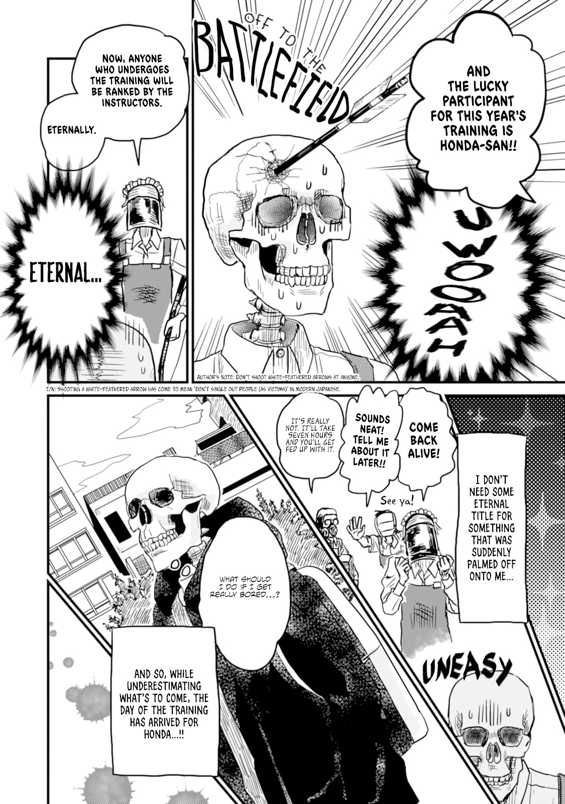 Skull-face Bookseller Honda-san Chapter 6 page 2 - Chapter 6: Customer Service Training From Hell