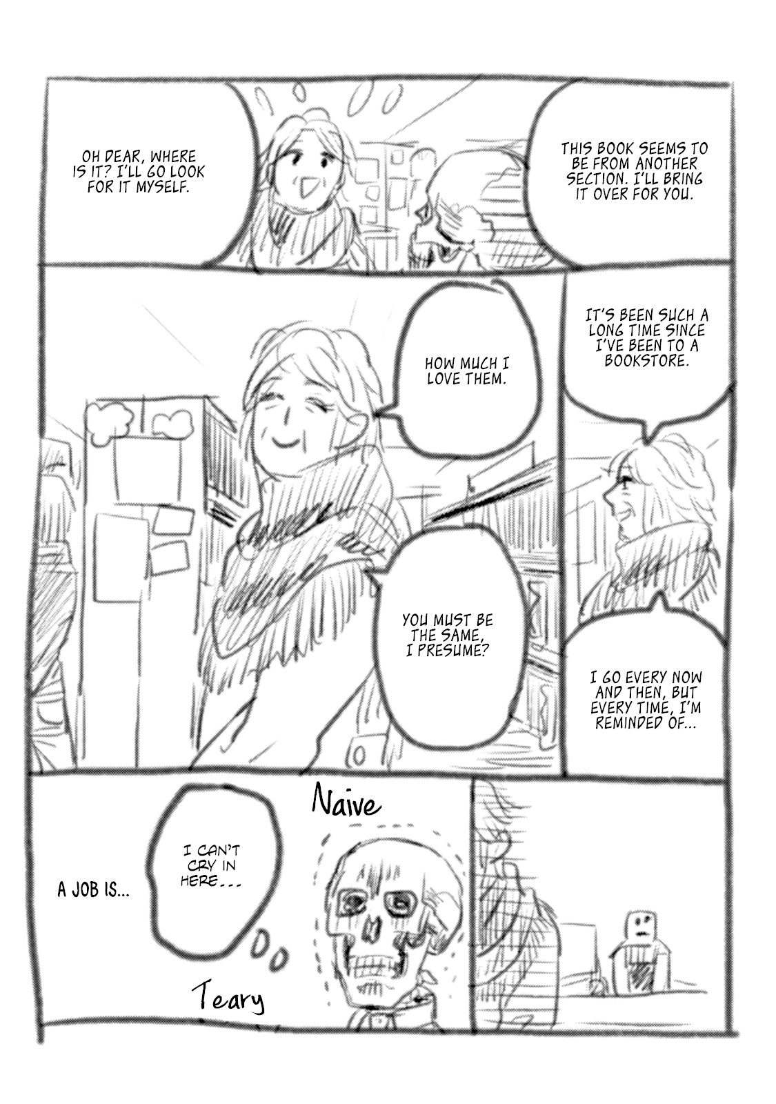 Skull-face Bookseller Honda-san Chapter 7.5 page 4 - Chapter 7.5: Omake