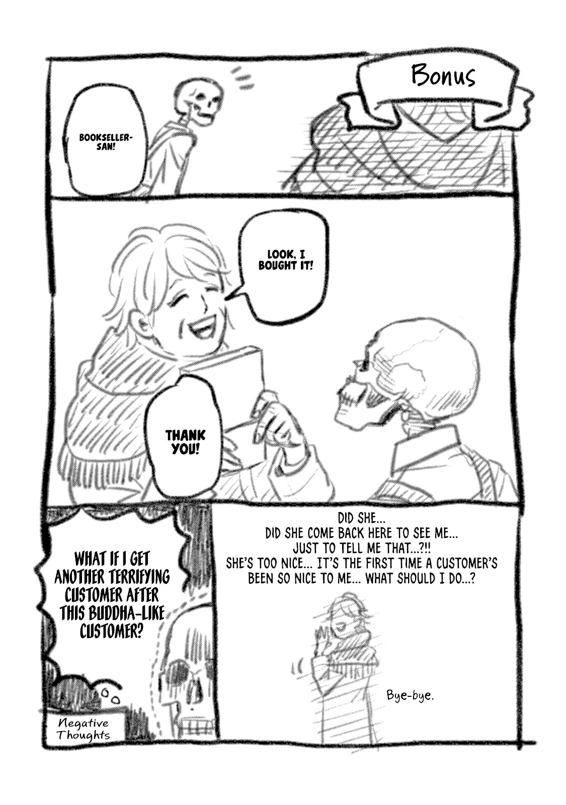 Skull-face Bookseller Honda-san Chapter 7.5 page 6 - Chapter 7.5: Omake