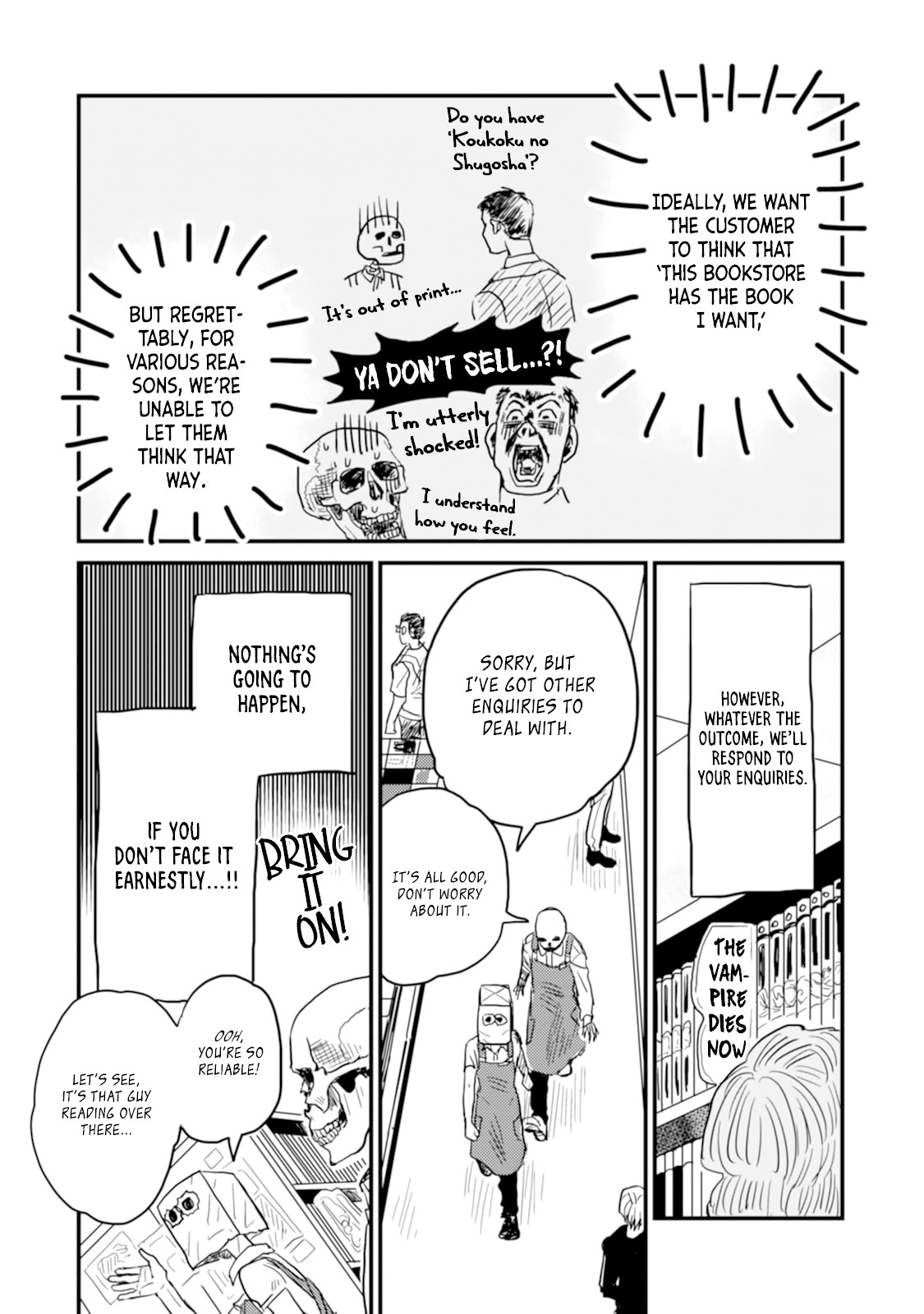 Skull-face Bookseller Honda-san Chapter 7 page 10 - Chapter 7: OTOIAWASE / ENQUIRIES
