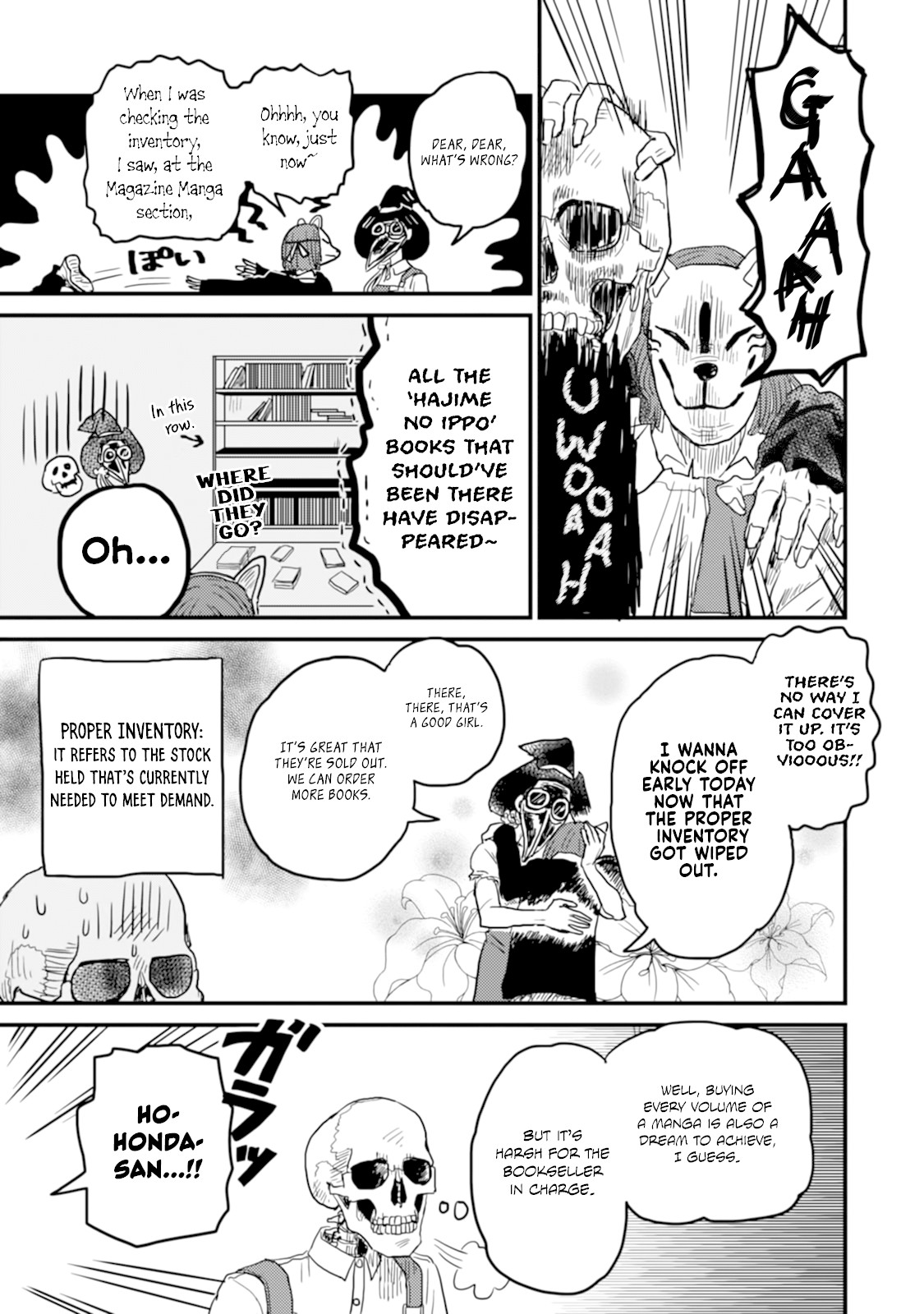 Skull-face Bookseller Honda-san Chapter 7 page 3 - Chapter 7: OTOIAWASE / ENQUIRIES