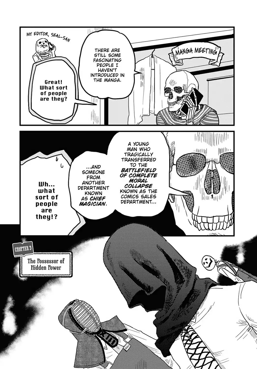 Skull-face Bookseller Honda-san Chapter 9 page 1 - Chapter 9: The Possessor of Hidden Power