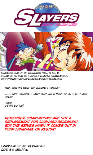 Slayers: Suiriyuuou no Kishi Chapter 16.2 page 33 - Chapter 16 v2 : JUMBLED TOGETHER Underneath the sky