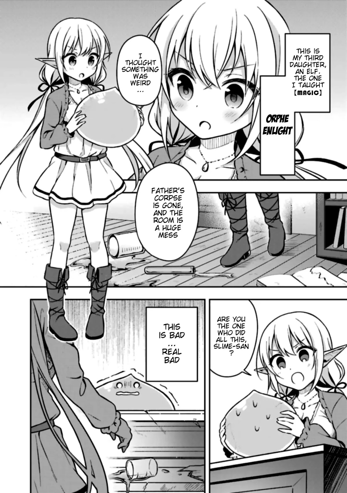 Slime Reincarnation. The Great Sage is Hugged by His Adopted Elf Daughter Chapter 1 page 14 - Chapter 1