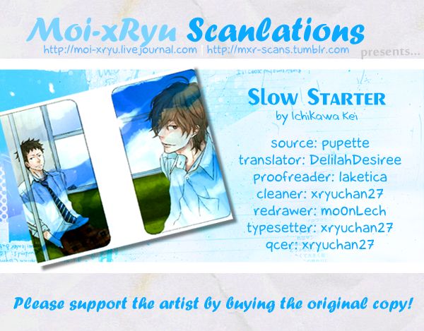 Slow Starter (ICHIKAWA Kei) Chapter 1 page 1 - Chapter 1 : Prologue