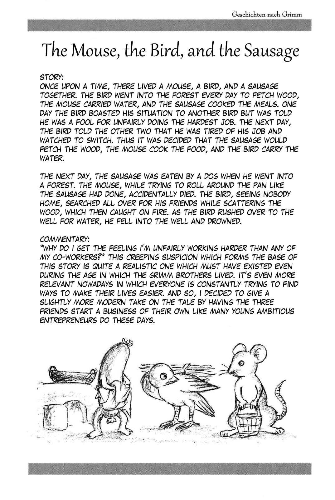 Sneewitchen - Geschichten nach Grimm Chapter 5.2 page 15 - Chapter 5 v2 : The Mouse, the Bird, and the Sausage