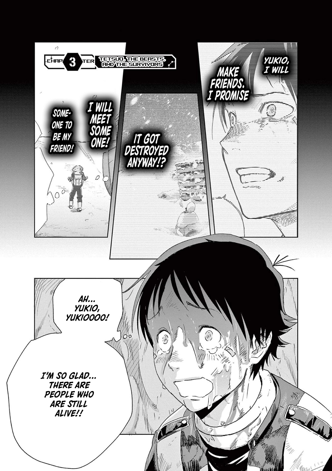 Snowball Earth Chapter 3 page 1 - Chapter 3: Tetsuo, the Beasts, and the Survivors