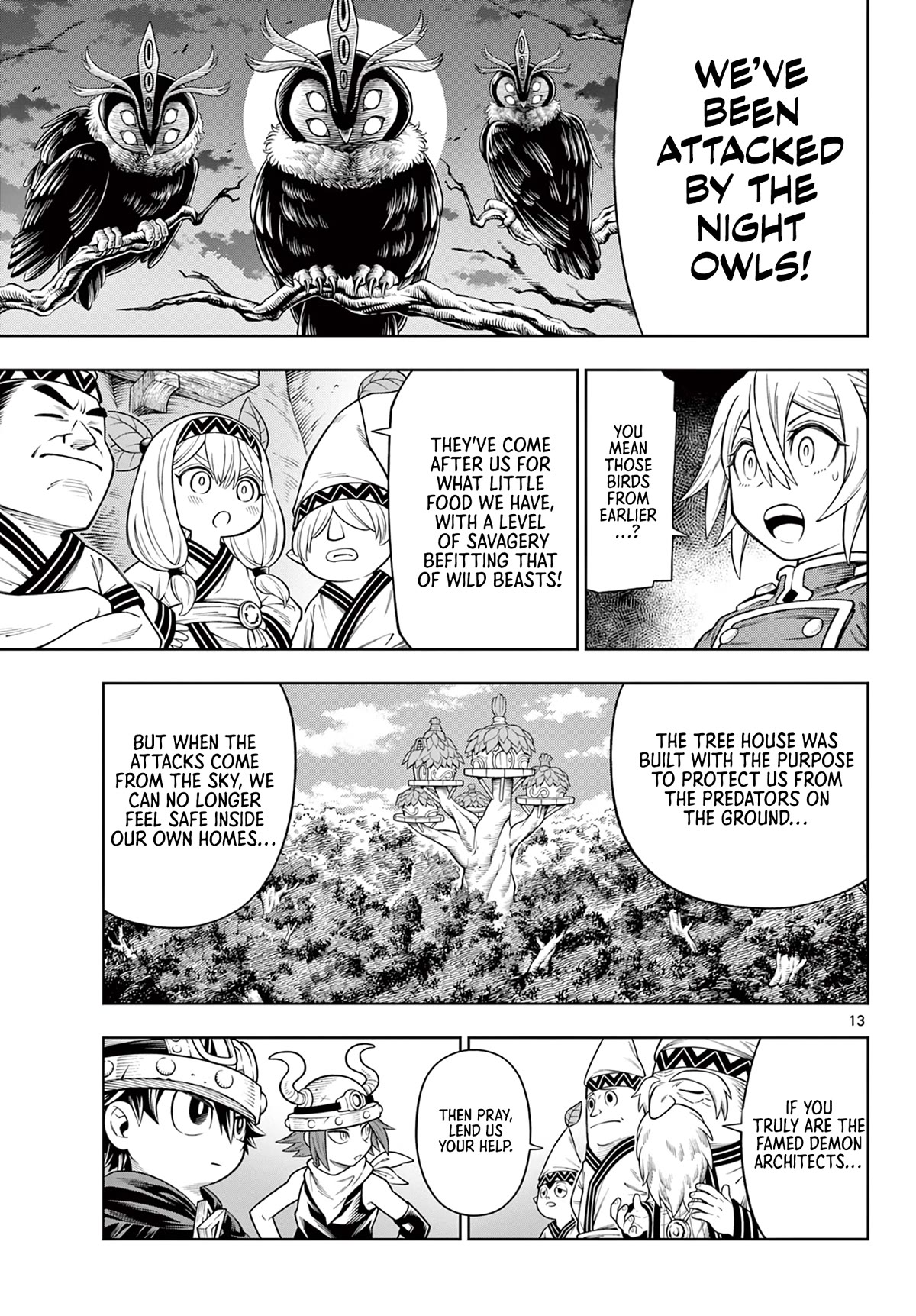 Soara and the Monster's House Chapter 17 page 13 - Chapter 17: The Tiny Green People and the Giant of Earth