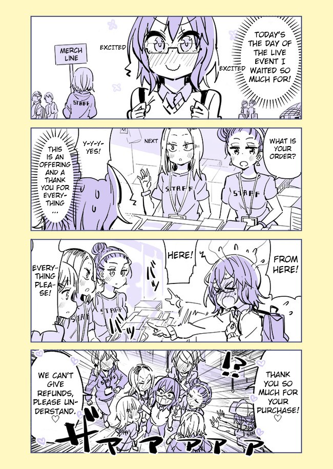 Social Anxiety Vs Yuri Chapter 13 page 1 - Chapter 13: Live event merchandise staff