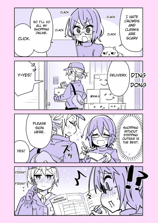 Social Anxiety Vs Yuri Chapter 8 page 1 - Chapter 8: Delivery person