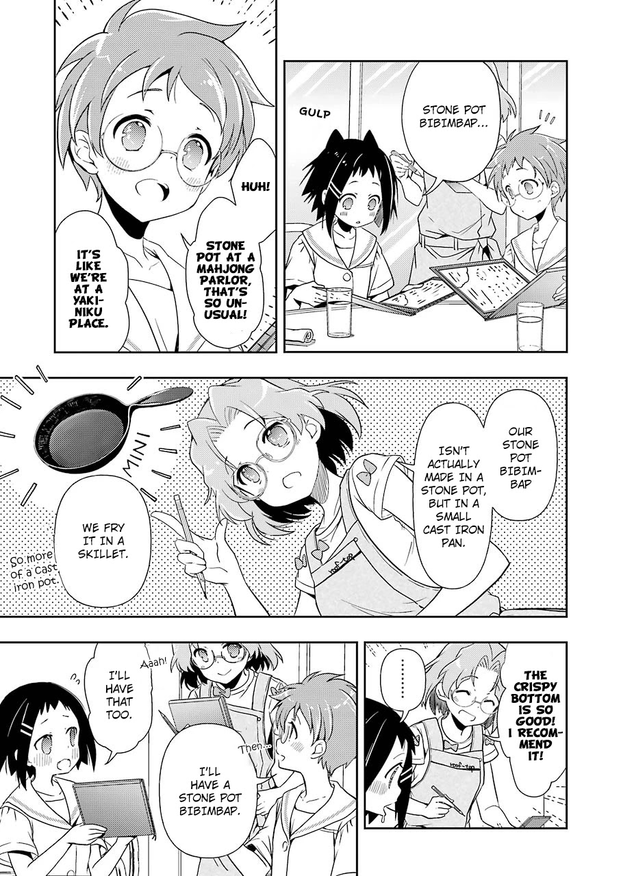 Someya Mako's Mahjong Parlor Food Chapter 12 page 7 - Chapter 12: Crispy layer in a skillet! Stone pot bibimbap