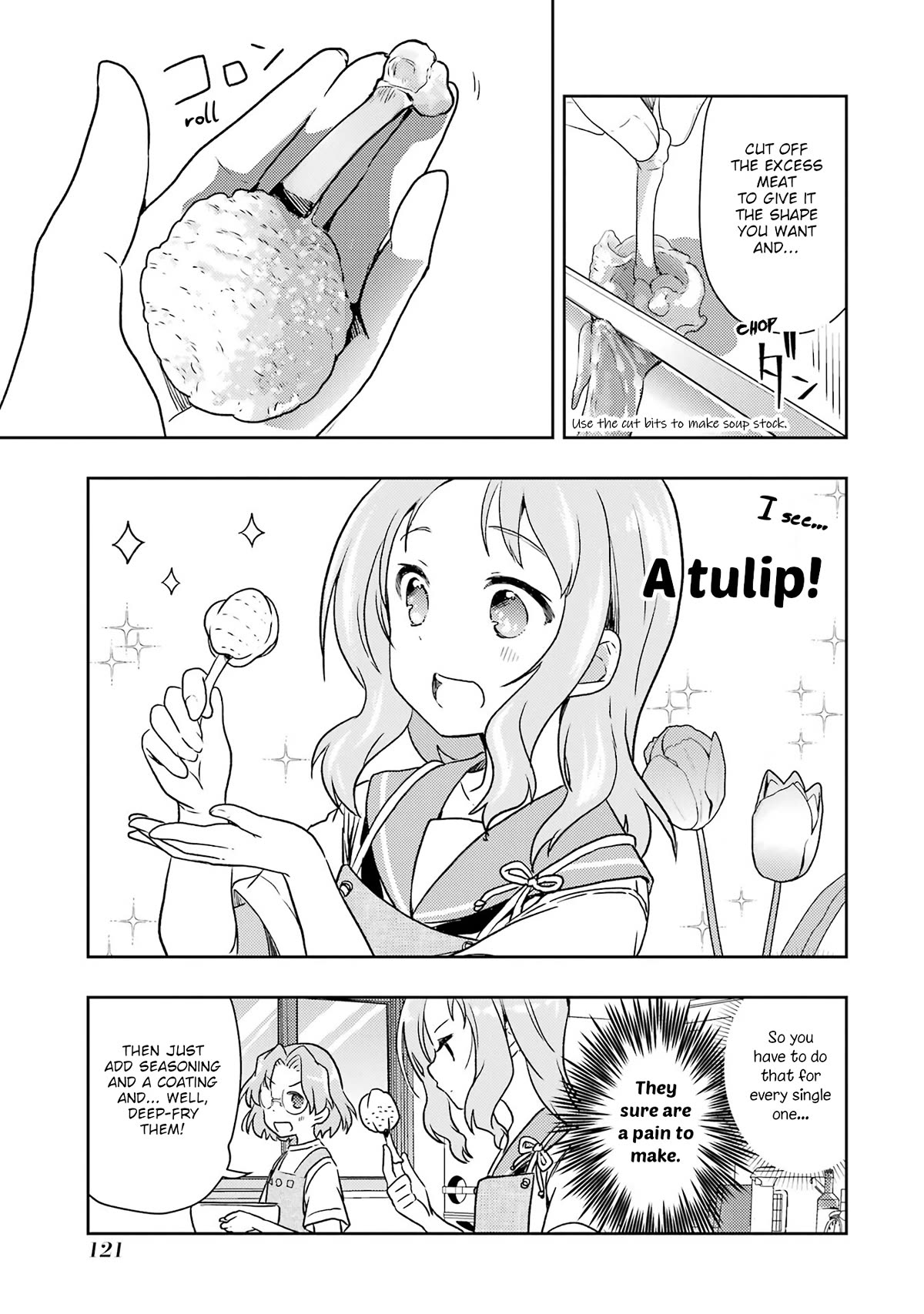 Someya Mako's Mahjong Parlor Food Chapter 27 page 13 - Chapter 27: A Feast! The Vanishing Mystery Meat! ~ Juicy Fried Chicken Tulips ~