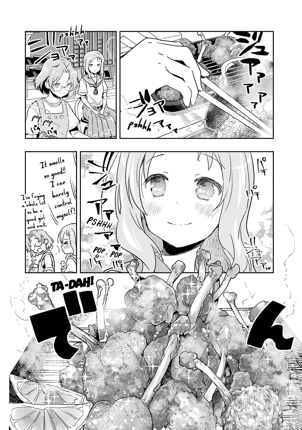 Someya Mako's Mahjong Parlor Food Chapter 27 page 14 - Chapter 27: A Feast! The Vanishing Mystery Meat! ~ Juicy Fried Chicken Tulips ~