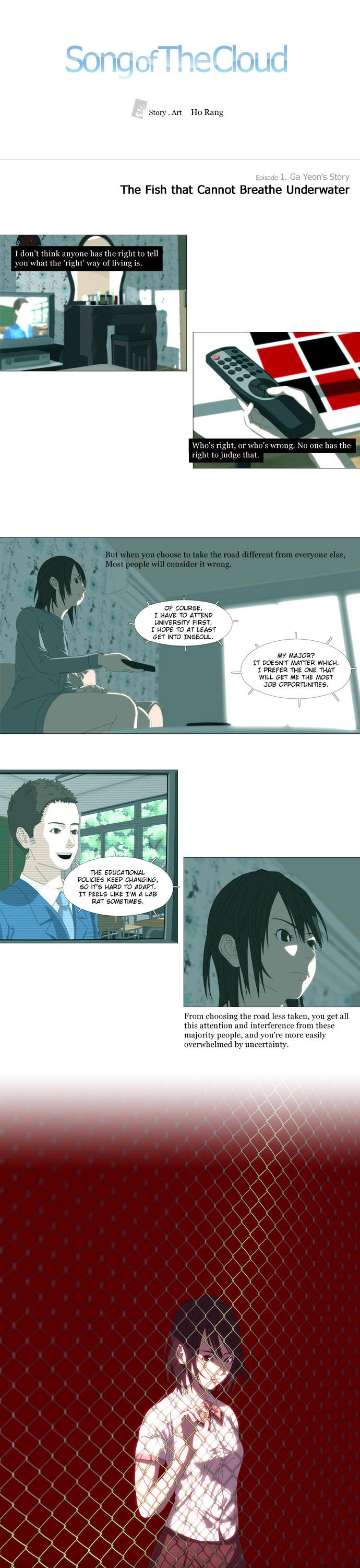 Song of the Cloud Chapter 3 page 1 - Chapter 3: The Fish that Cannot Breathe Underwater