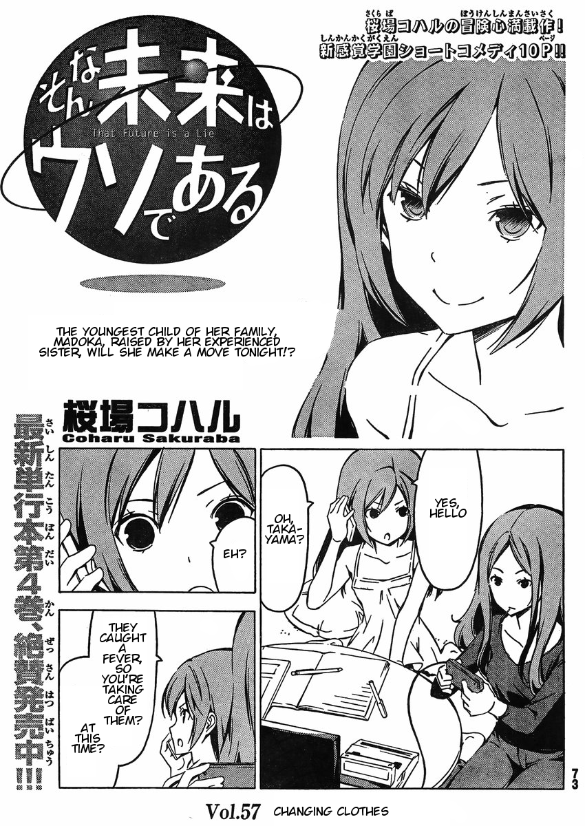 Sonna Mirai wa Uso de Aru Chapter 57 page 1 - Chapter 57: Changing Clothes