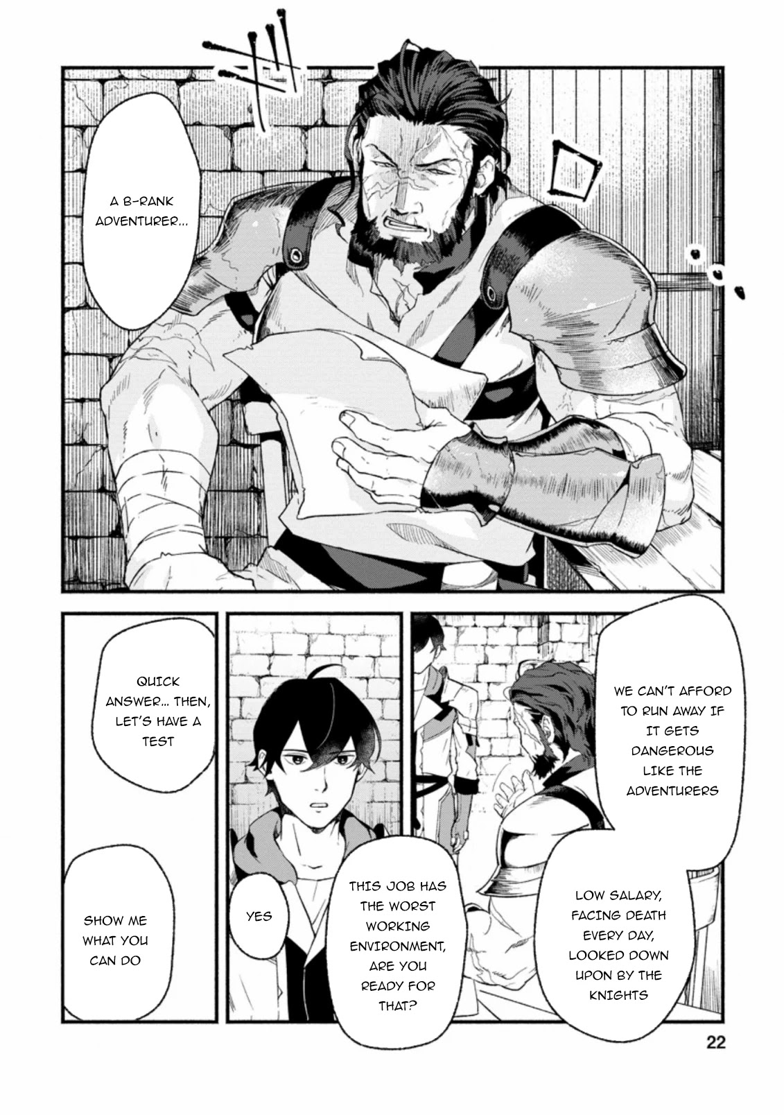 Sono Monban, Saikyou Nitsuki: Tsuihou Sareta Bougyo Ryoku 9999 no Senshi, Outo no Monban Toshite Musou Suru Chapter 1 page 21 - Chapter 1