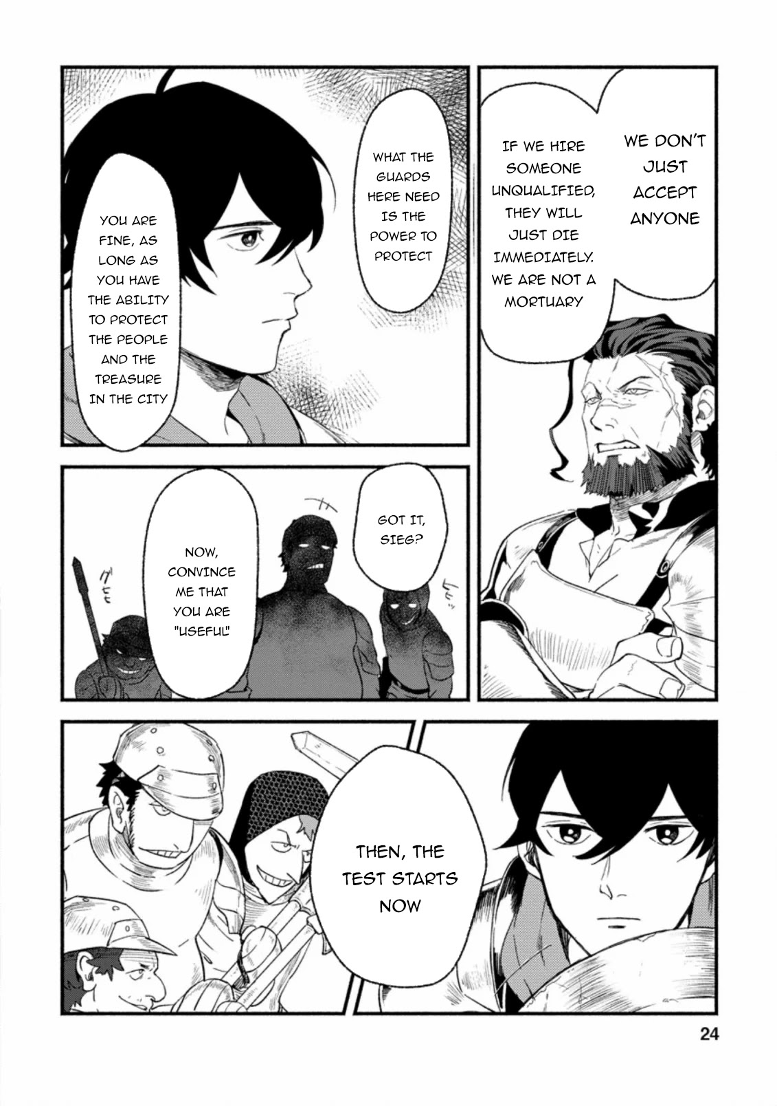 Sono Monban, Saikyou Nitsuki: Tsuihou Sareta Bougyo Ryoku 9999 no Senshi, Outo no Monban Toshite Musou Suru Chapter 1 page 23 - Chapter 1