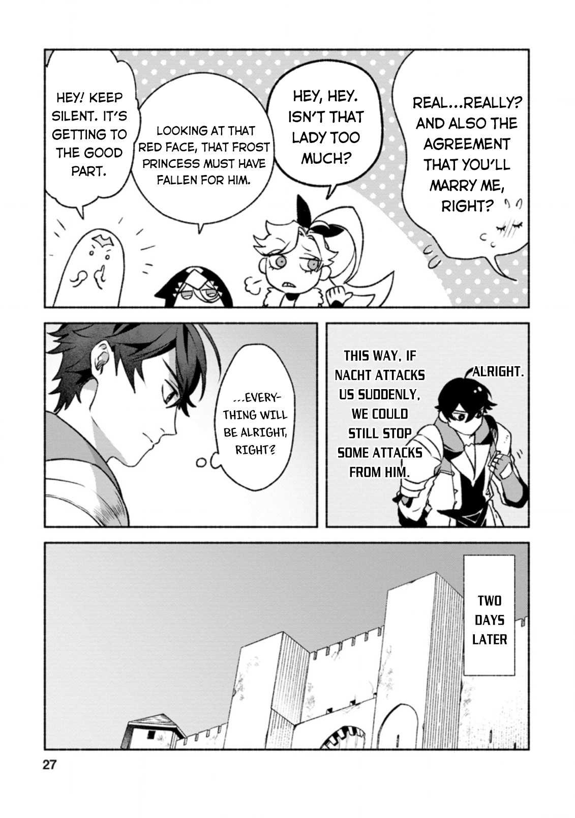 Sono Monban, Saikyou Nitsuki: Tsuihou Sareta Bougyo Ryoku 9999 no Senshi, Outo no Monban Toshite Musou Suru Chapter 11 page 26 - Chapter 11