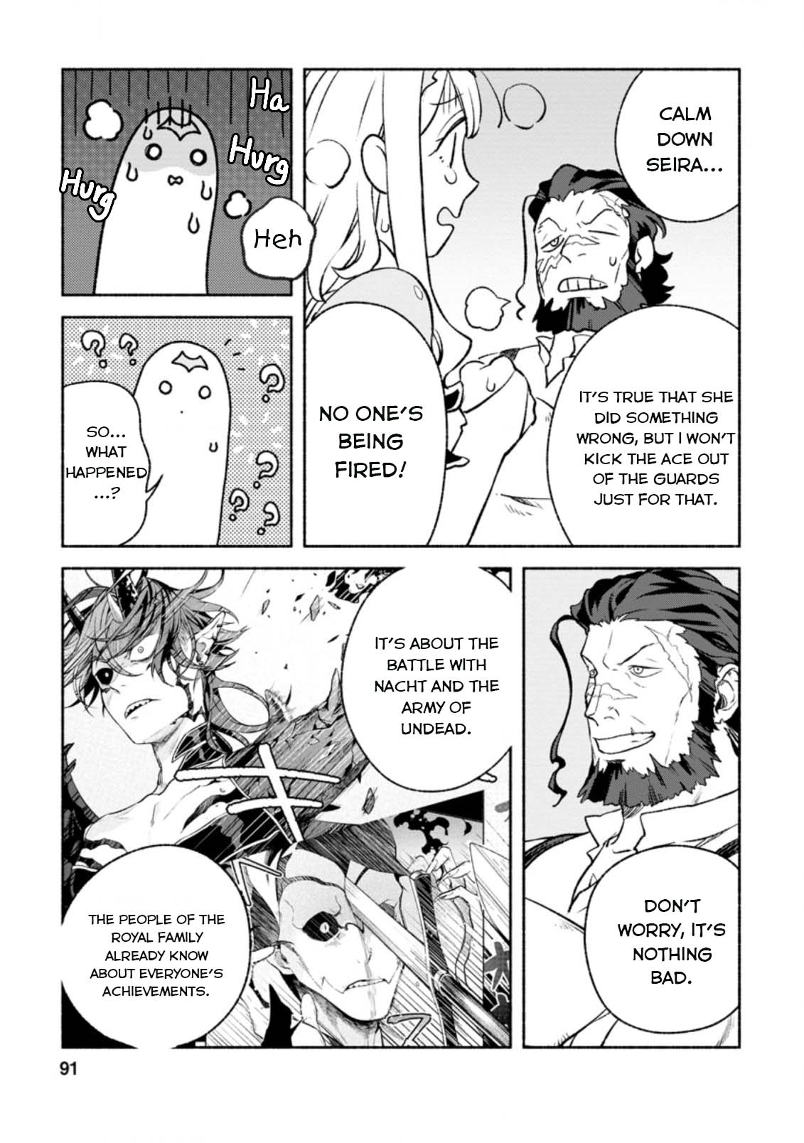 Sono Monban, Saikyou Nitsuki: Tsuihou Sareta Bougyo Ryoku 9999 no Senshi, Outo no Monban Toshite Musou Suru Chapter 13 page 28 - Chapter 13