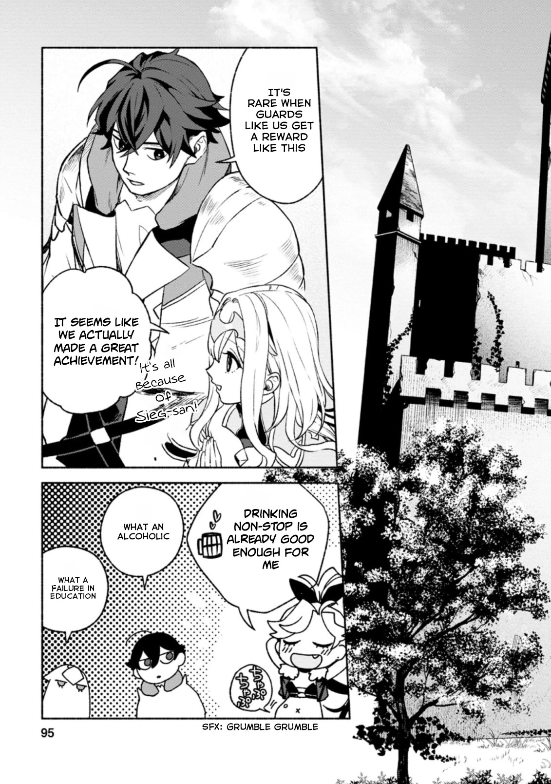 Sono Monban, Saikyou Nitsuki: Tsuihou Sareta Bougyo Ryoku 9999 no Senshi, Outo no Monban Toshite Musou Suru Chapter 14.1 page 4 - Chapter 14.1