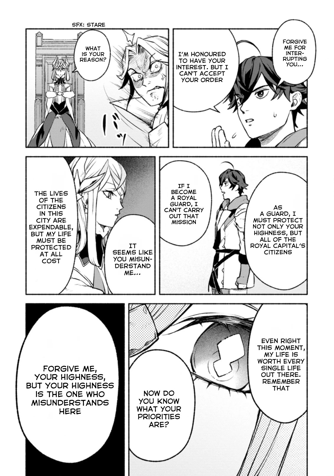 Sono Monban, Saikyou Nitsuki: Tsuihou Sareta Bougyo Ryoku 9999 no Senshi, Outo no Monban Toshite Musou Suru Chapter 14.2 page 10 - Chapter 14.2