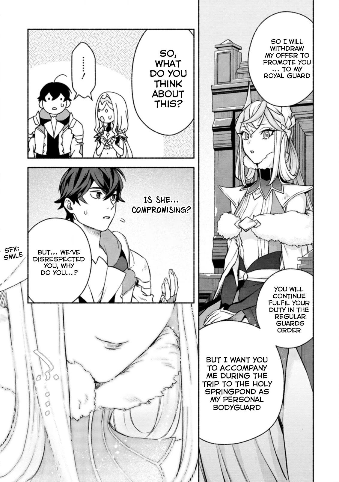Sono Monban, Saikyou Nitsuki: Tsuihou Sareta Bougyo Ryoku 9999 no Senshi, Outo no Monban Toshite Musou Suru Chapter 14.3 page 5 - Chapter 14.3